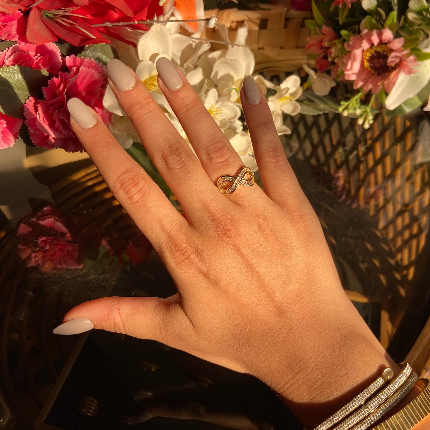Infinity Studded Ring - For Women