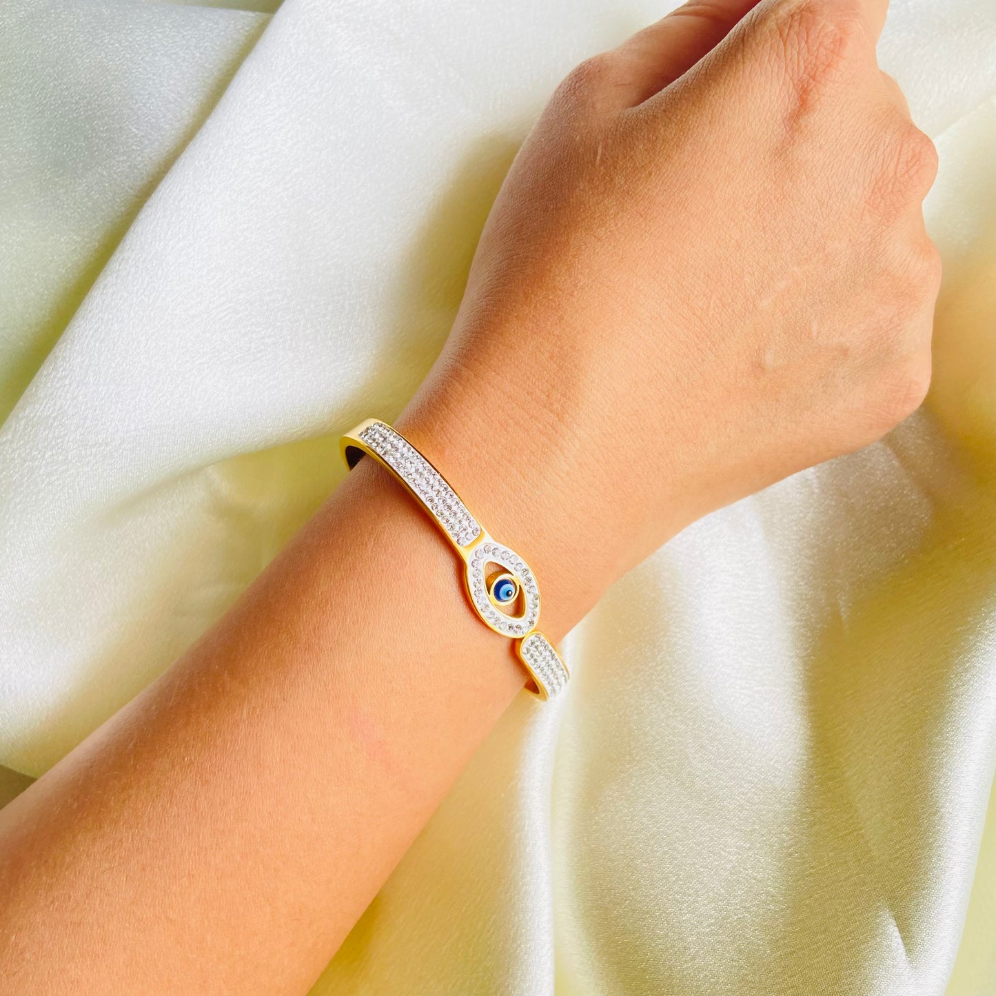 Evil Eye Studded Cuff - For Women