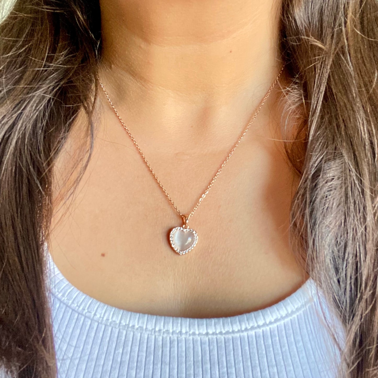 Crystal Heart Necklace - For Women