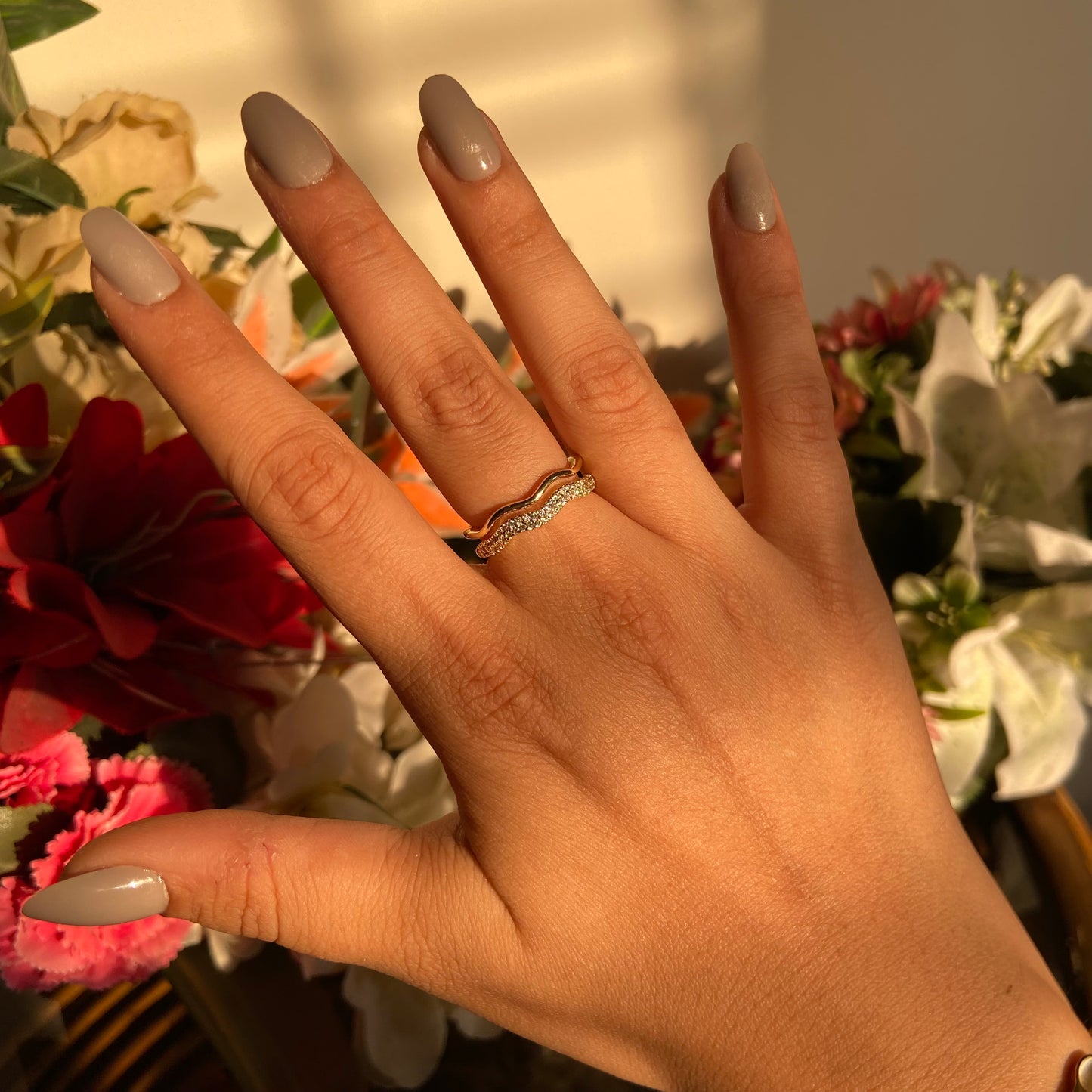 Zigzag Studded Ring - For Women
