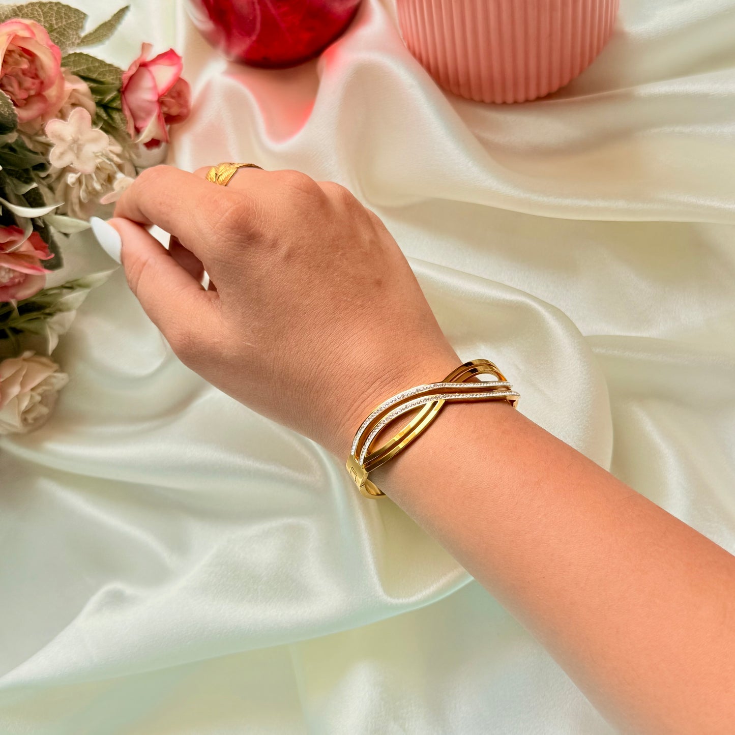 Twisty Studded Bracelet - For Women