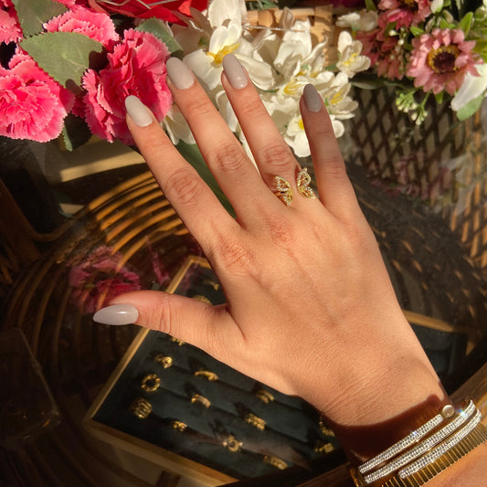 Butterfly Studded Ring - For Women
