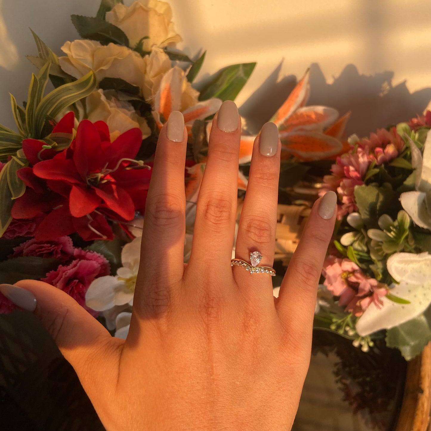 Pear Solitaire Ring - For Women