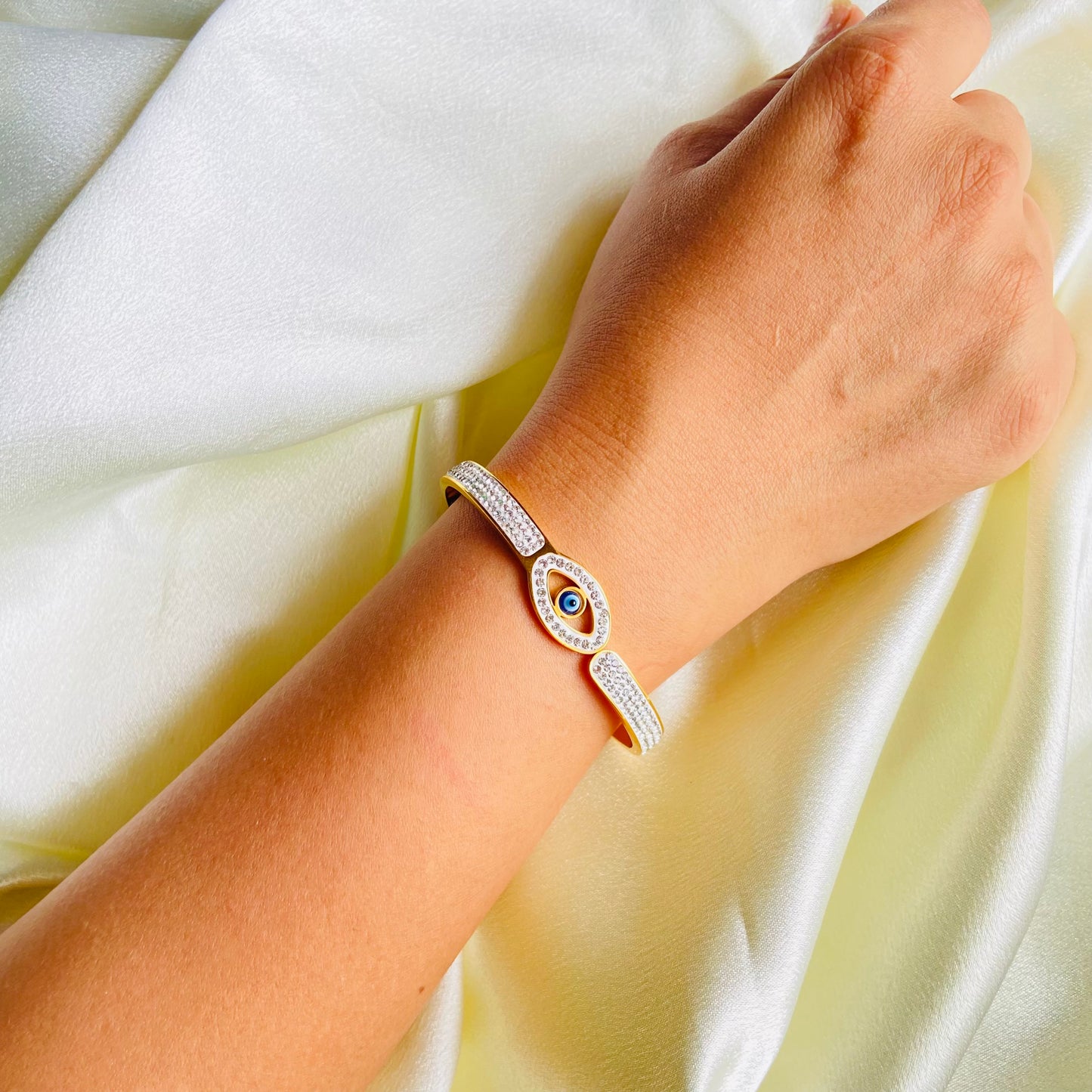 Evil Eye Studded Cuff - For Women