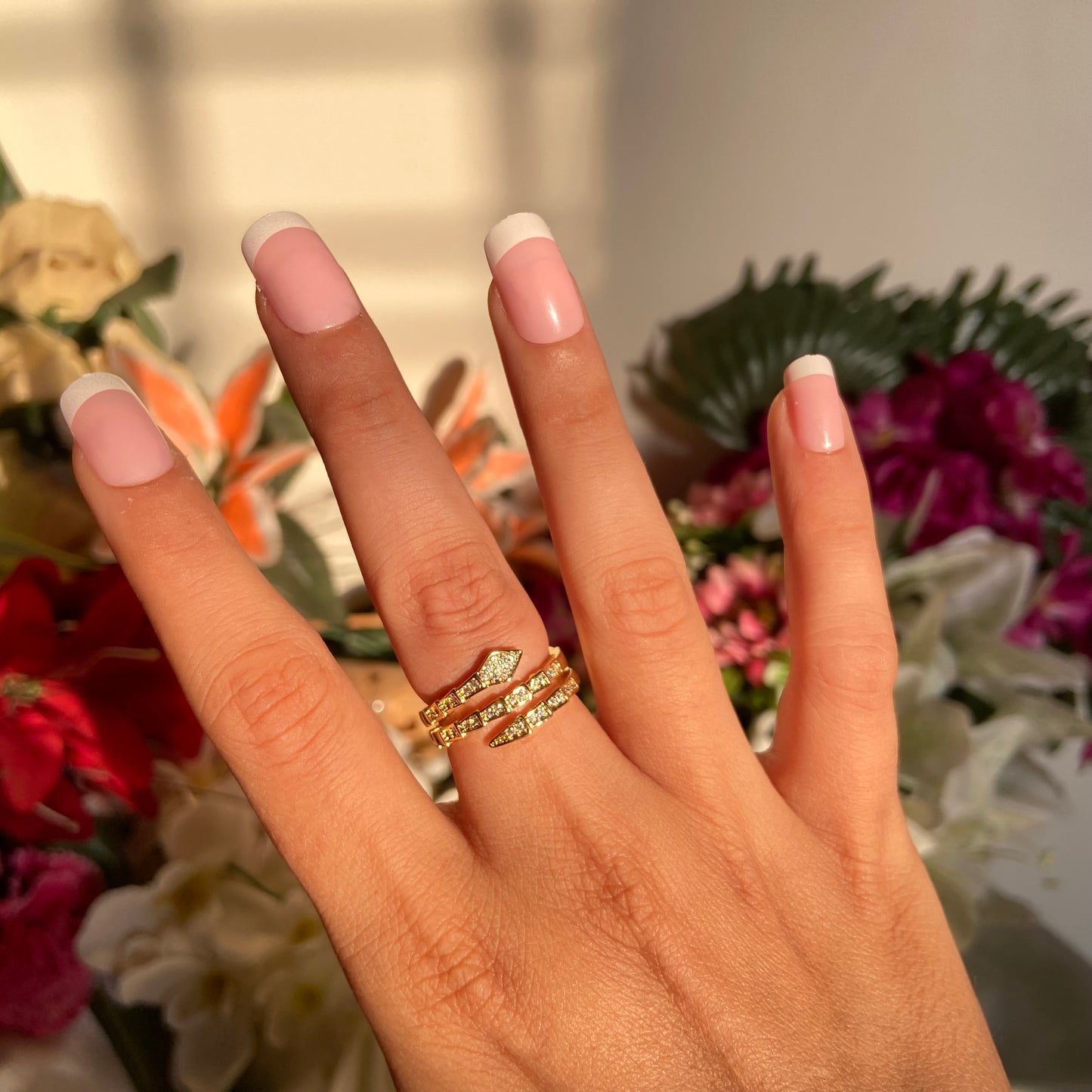 Studded Snake Ring - For Women