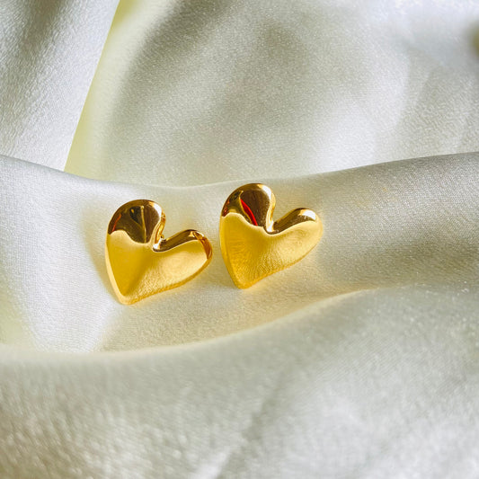 Gold Heart Earring (Stainless Steel)
