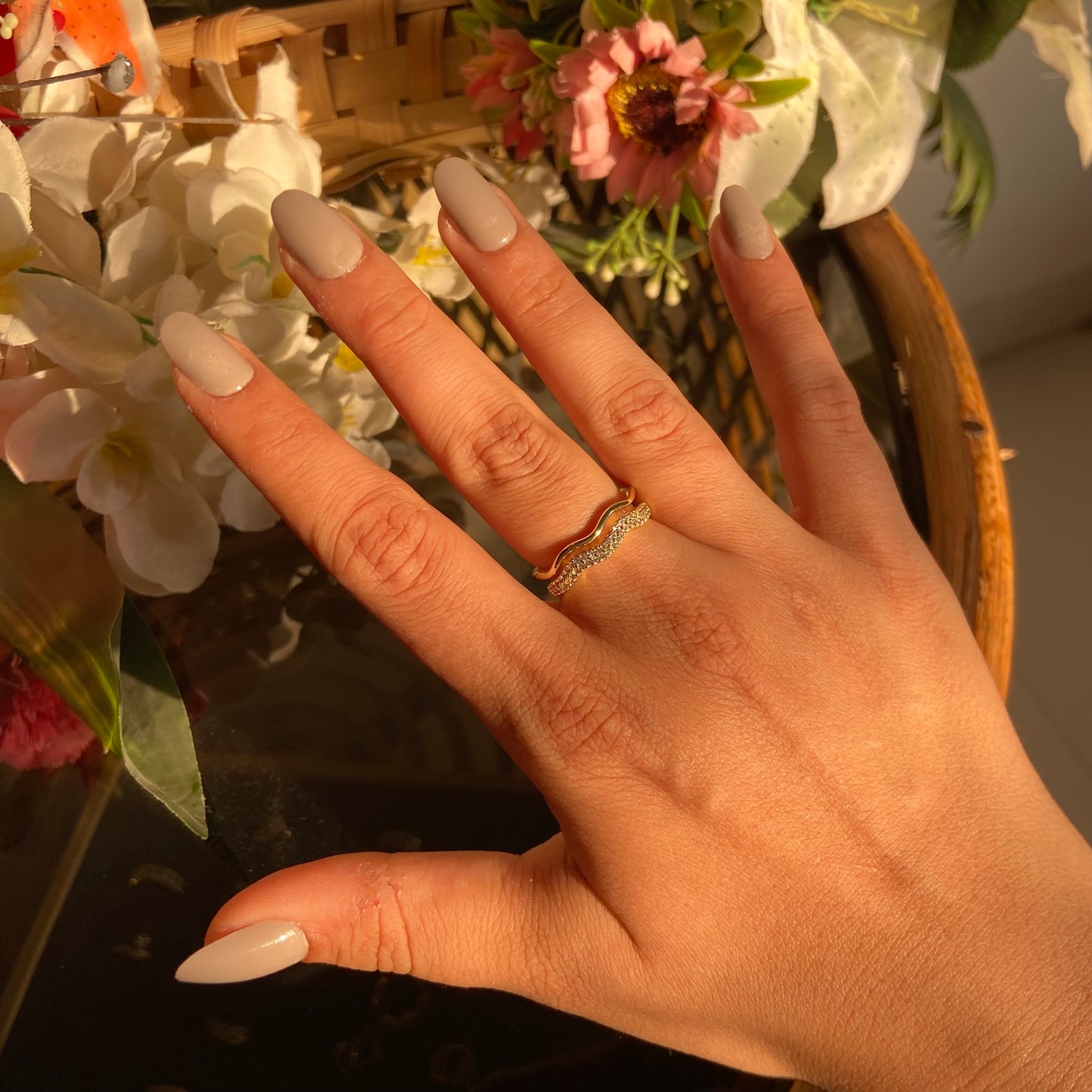 Zigzag Studded Ring - For Women