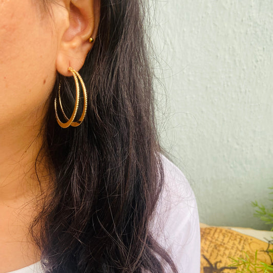 Glittery Double Layer Hoops (Stainless Steel)