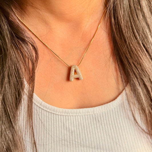 Chunky Initial Statement Necklace - For Women