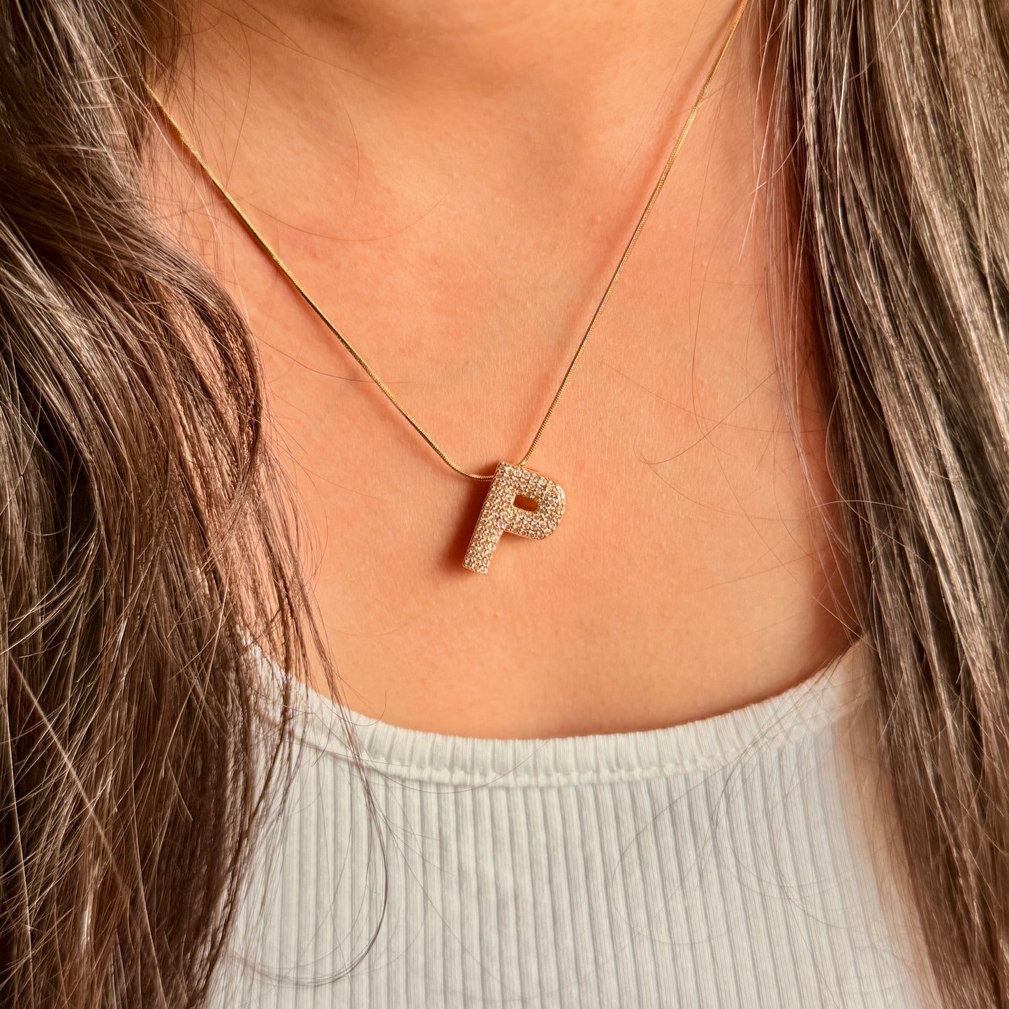 Chunky Initial Statement Necklace - For Women