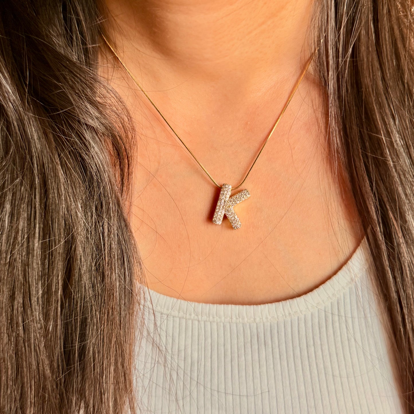 Chunky Initial Statement Necklace - For Women