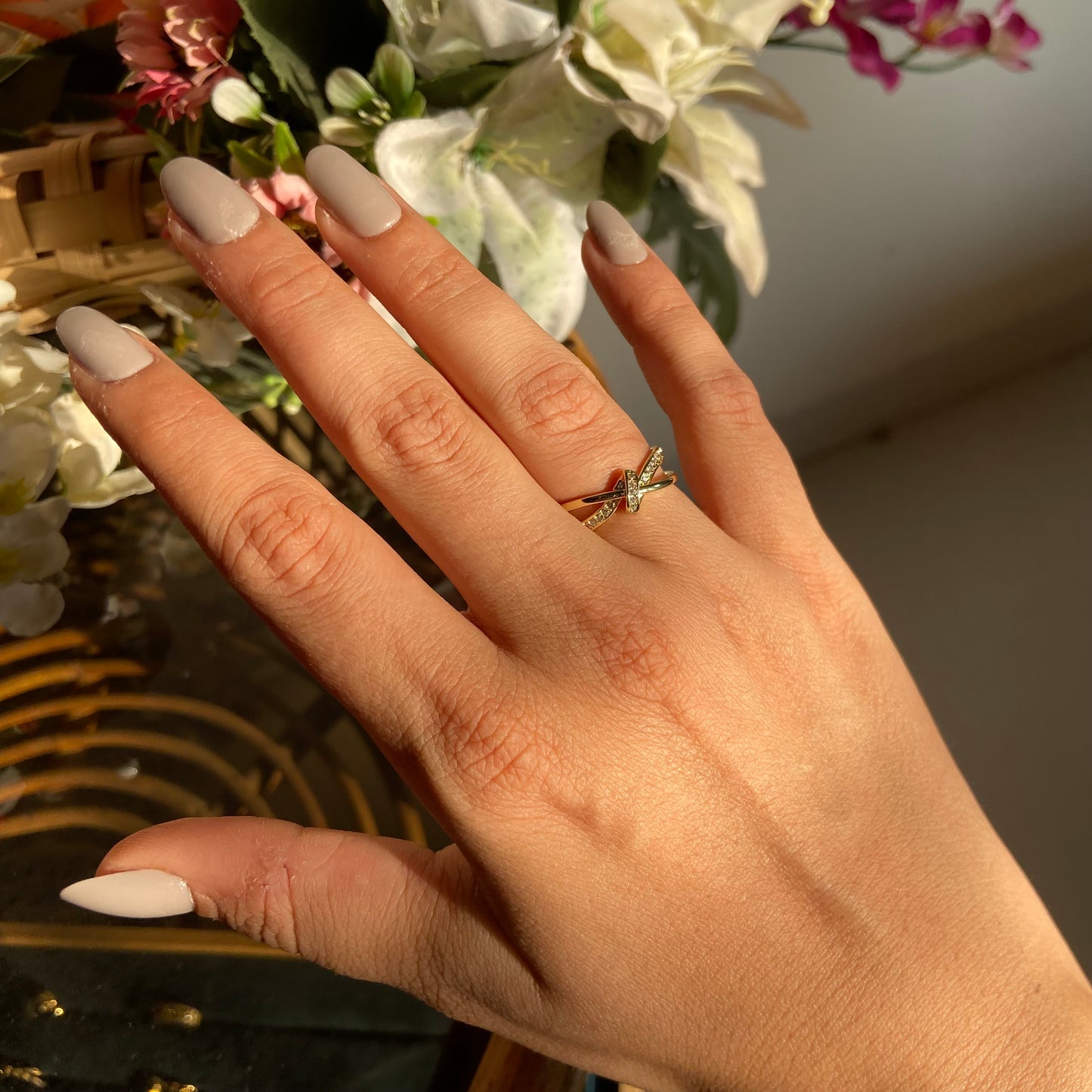 Twisted Studded Ring - For Women