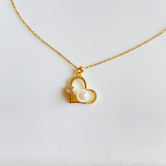 Pearl Heart Necklace - For Women
