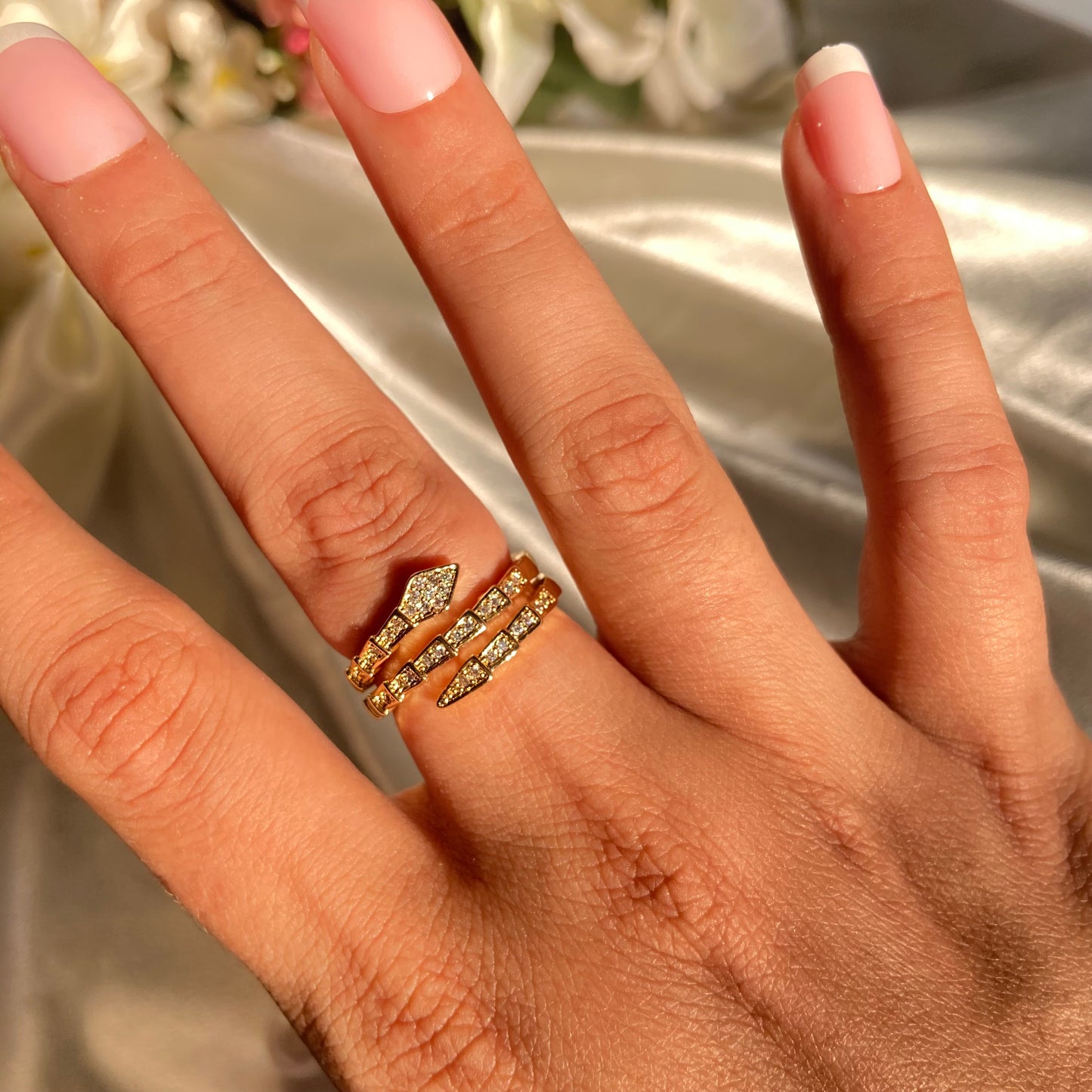 Studded Snake Ring - For Women