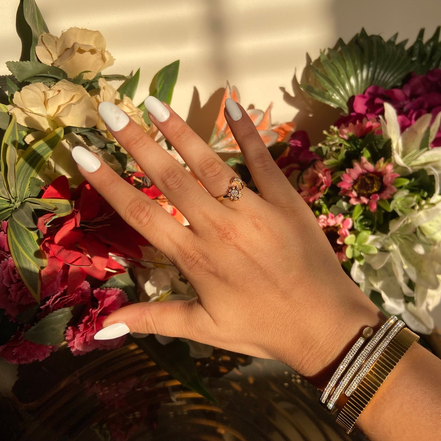 Moon Studded Ring - For Women