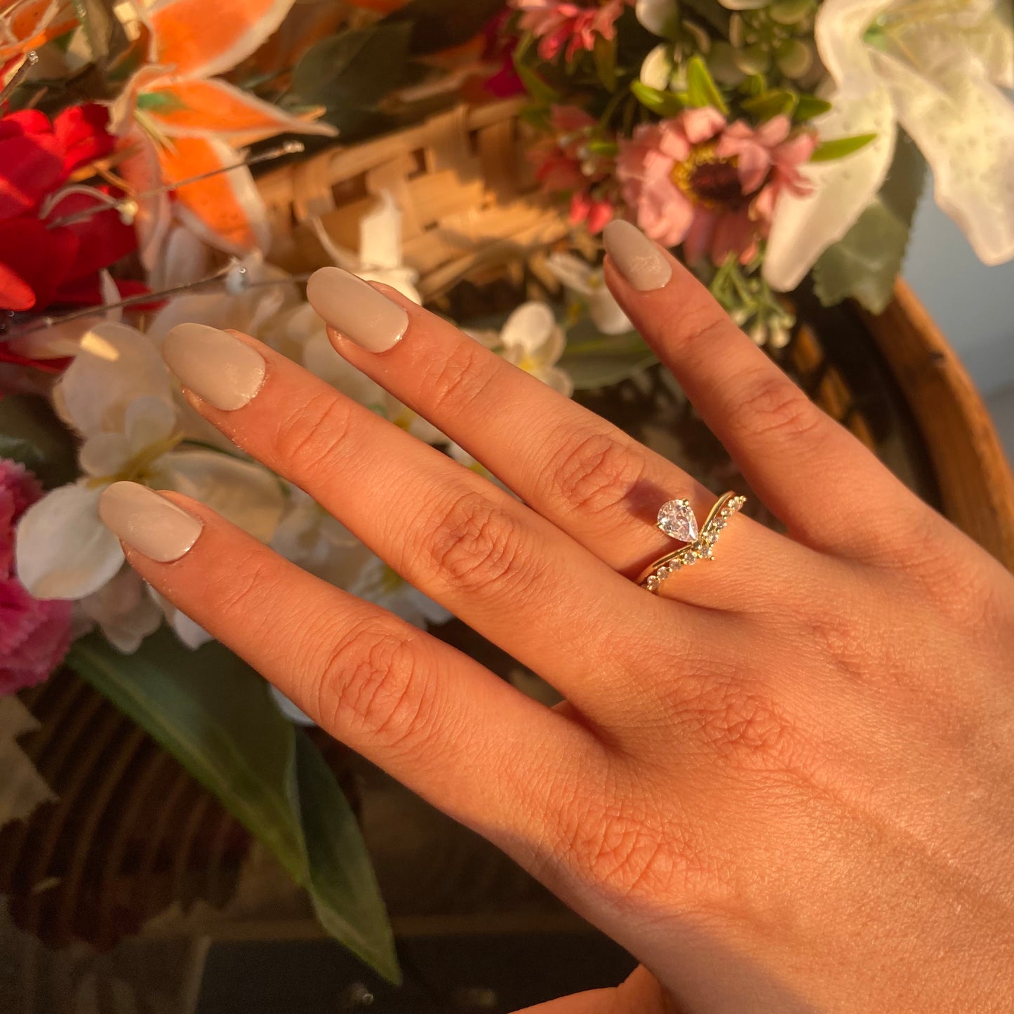 Pear Solitaire Ring - For Women