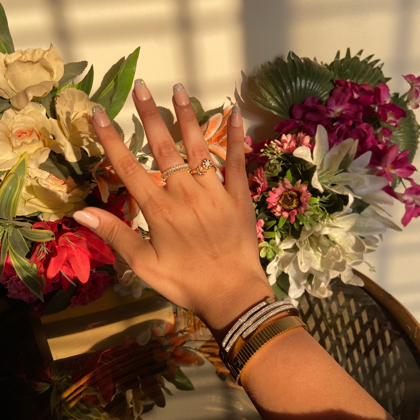 Eliza Studded Rings (Pack of 2) - For Women