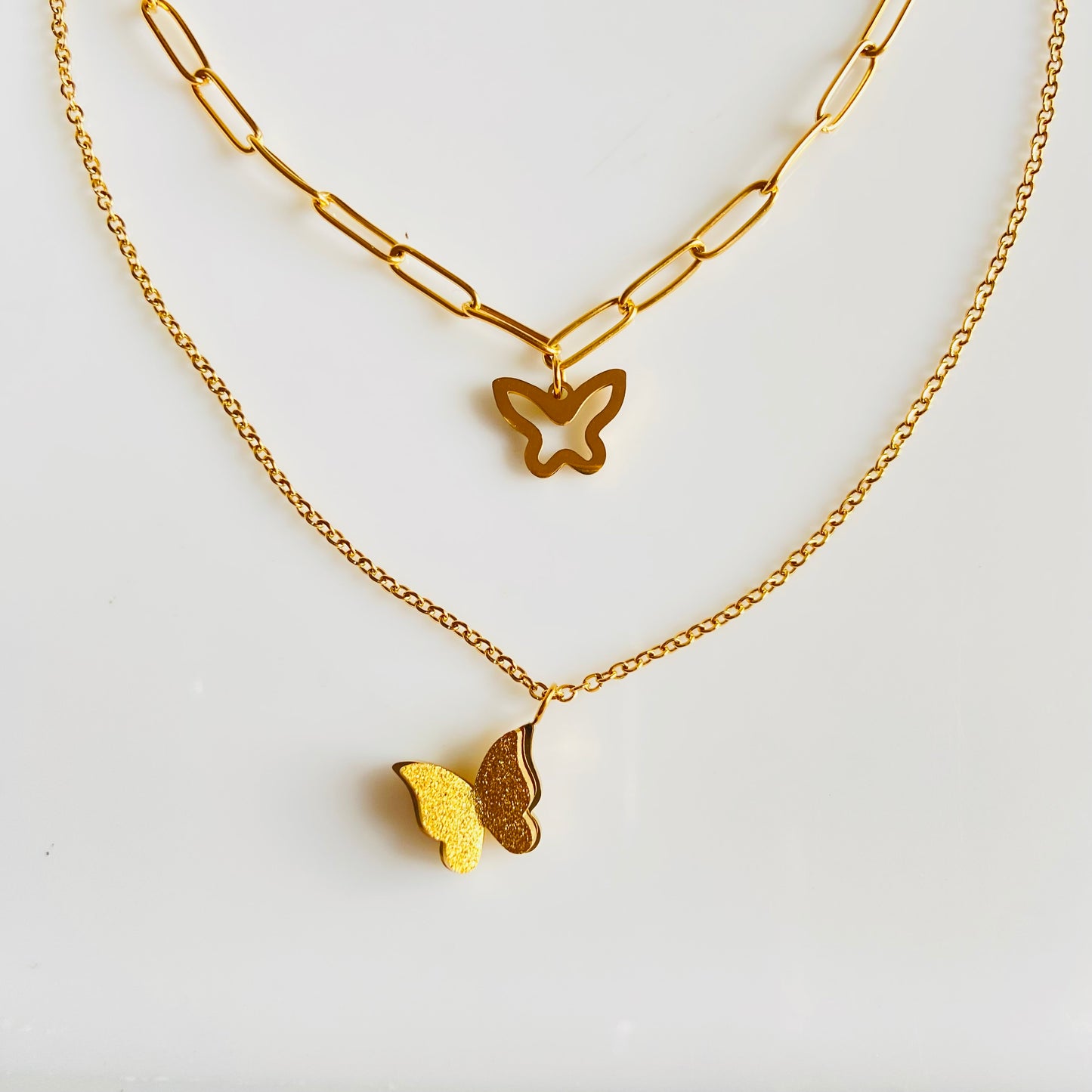 Butterfly Double Layer Necklace - For Women