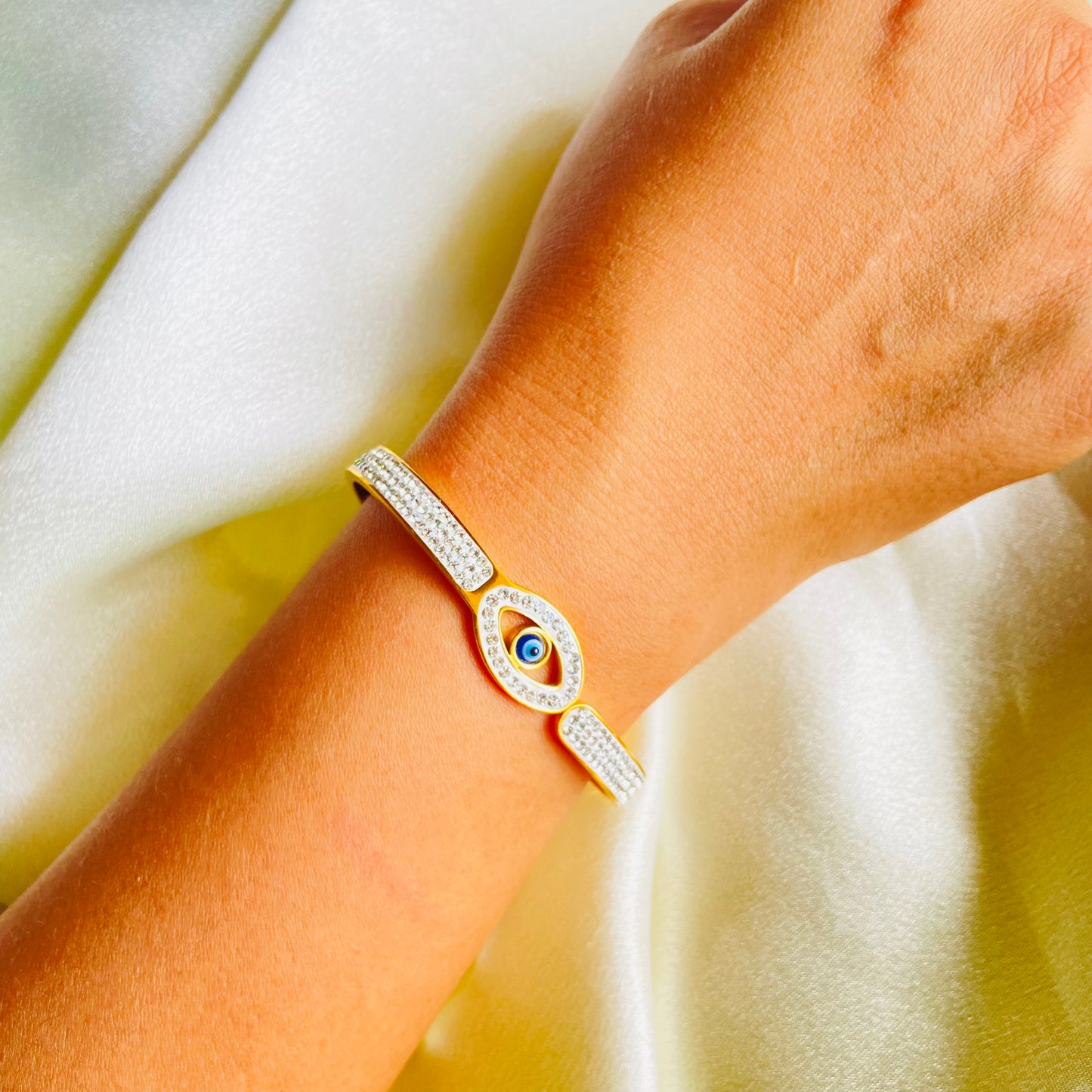 Evil Eye Studded Cuff - For Women