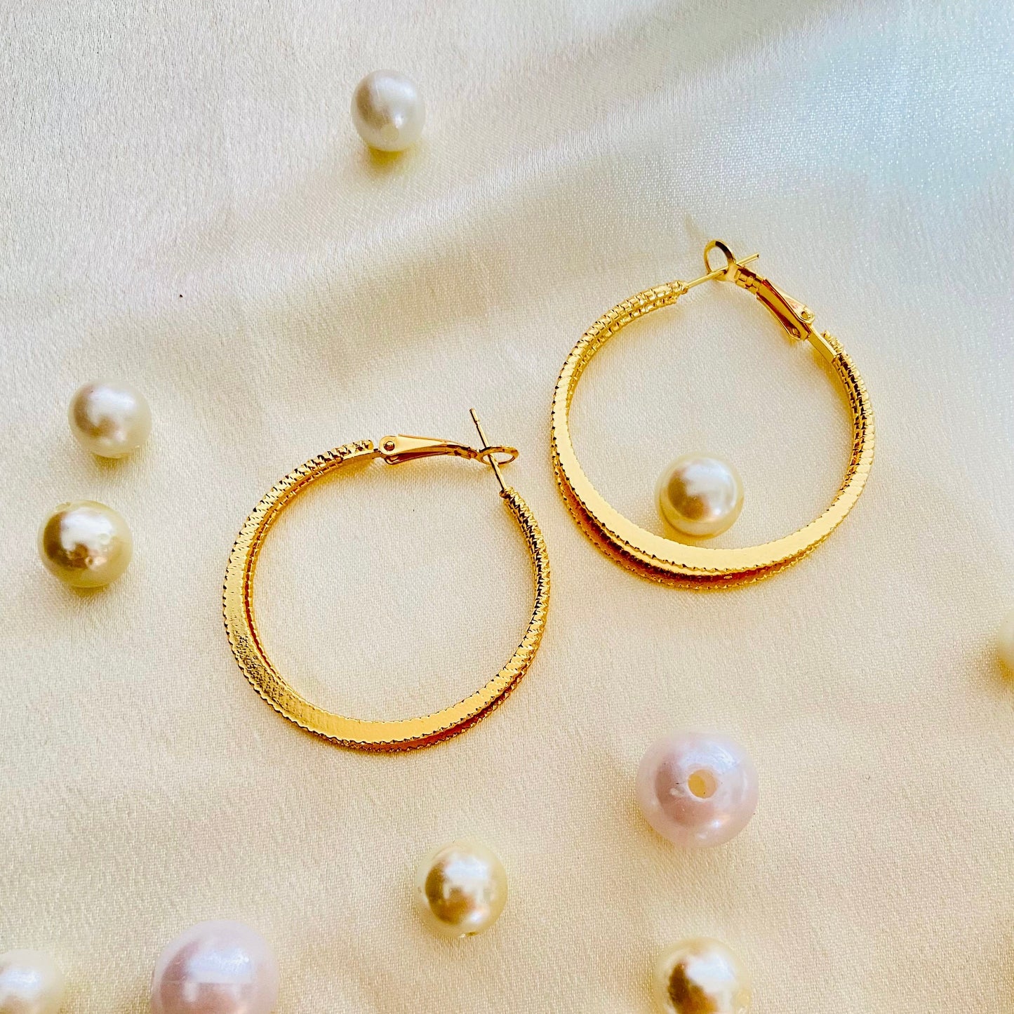 Glittery Double Layer Hoops (Stainless Steel)