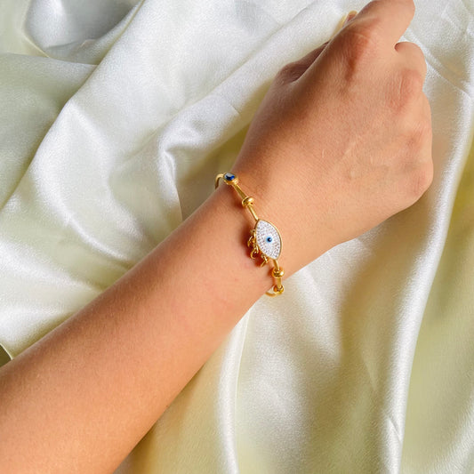 Fern Evil Eye Charm Bracelet - For Women