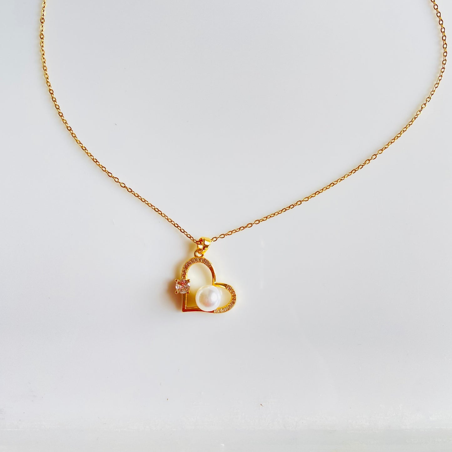 Pearl Heart Necklace - For Women