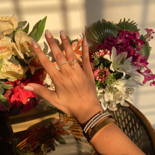 Eliza Studded Rings (Pack of 2) - For Women
