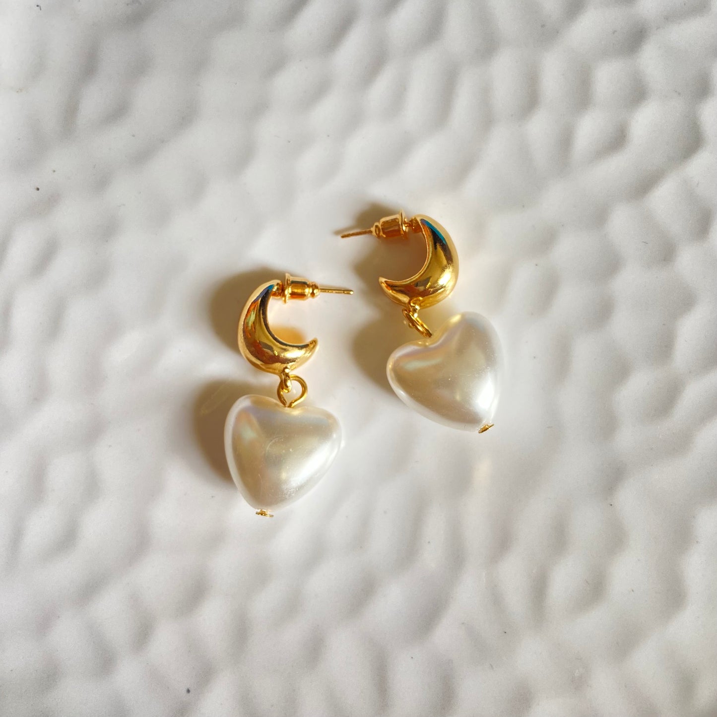Pearl Heart Earrings