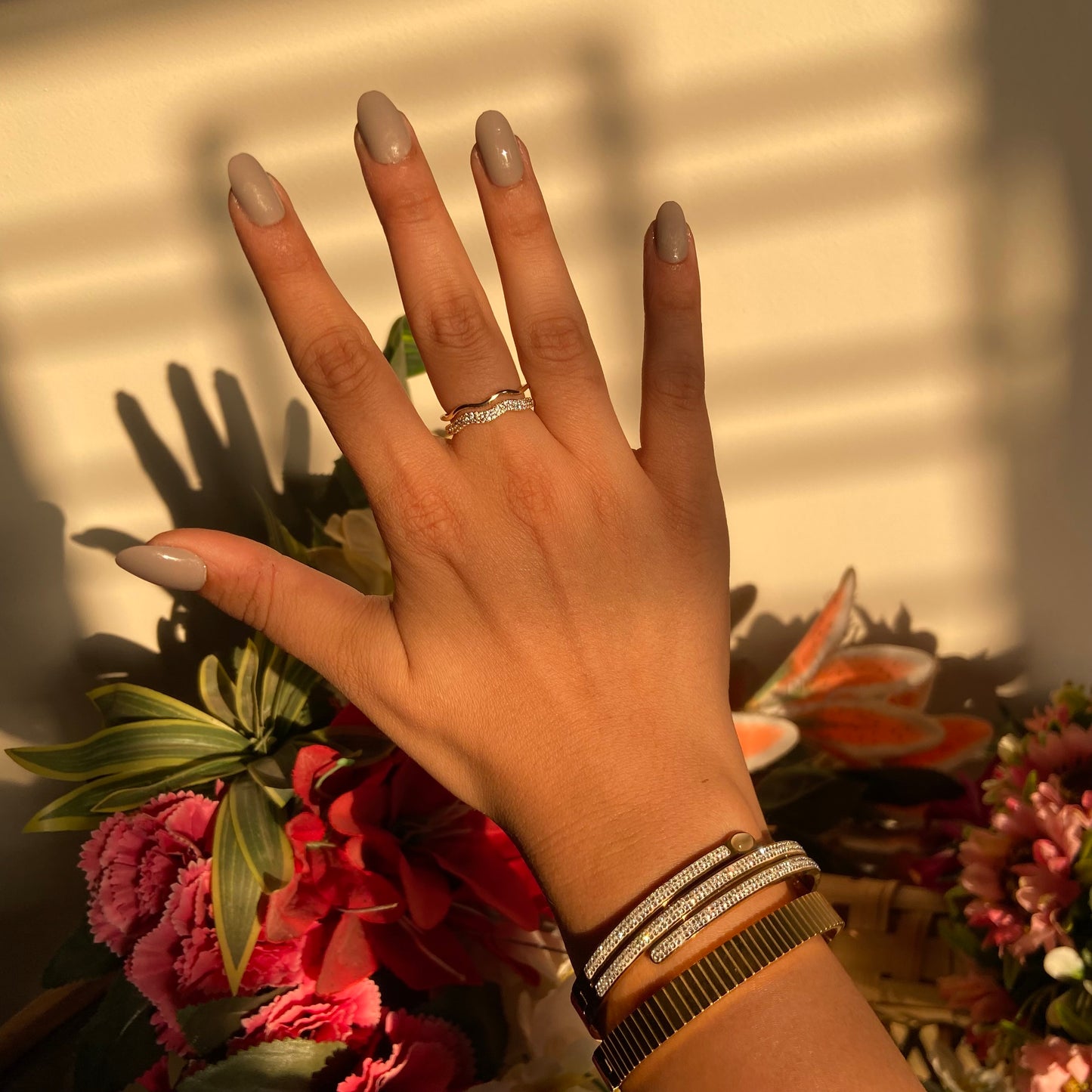 Zigzag Studded Ring - For Women