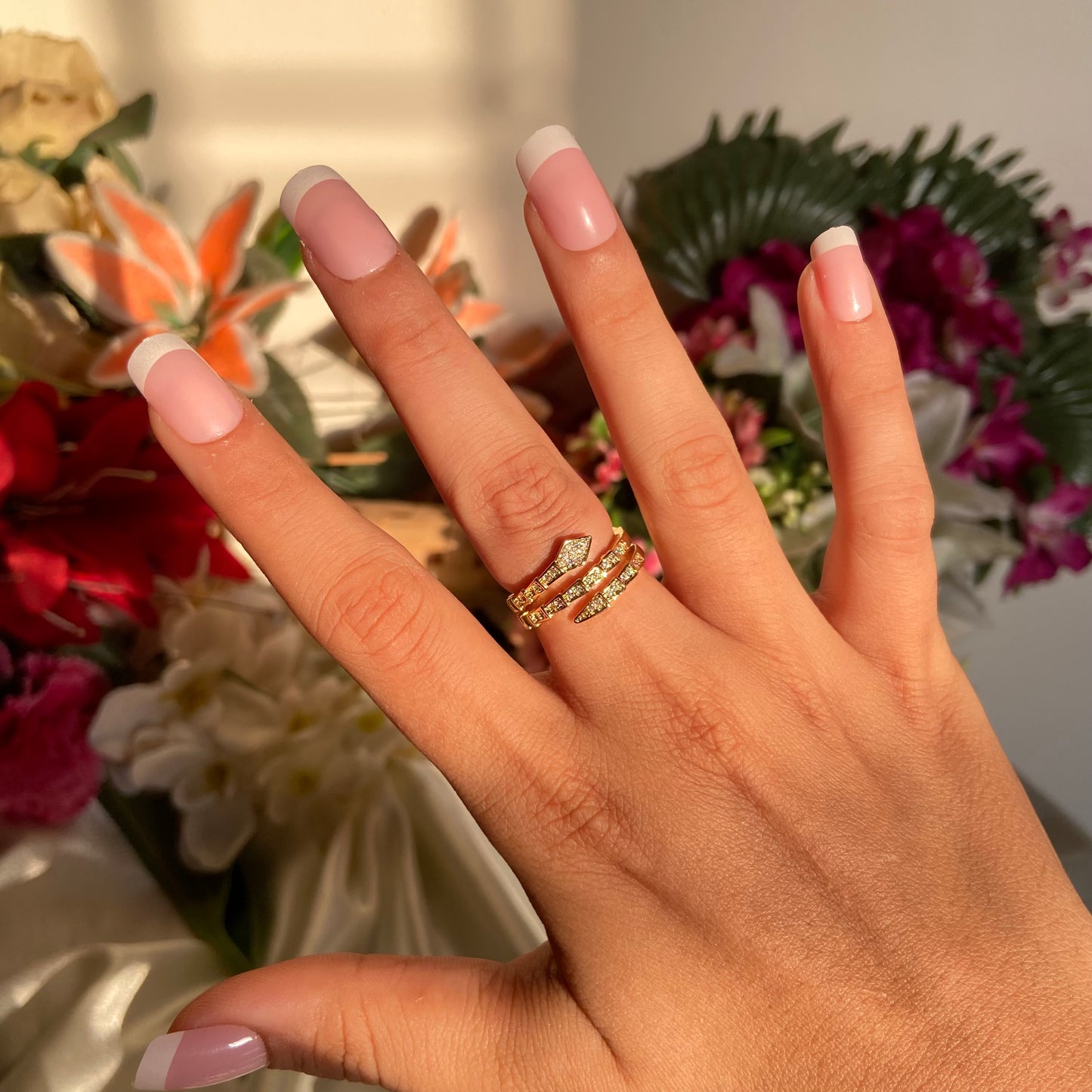 Studded Snake Ring - For Women