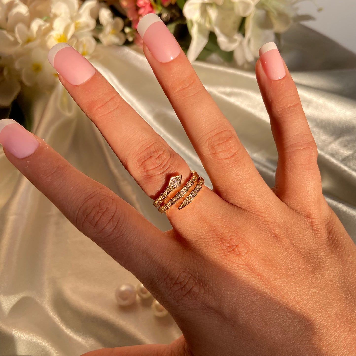 Studded Snake Ring - For Women