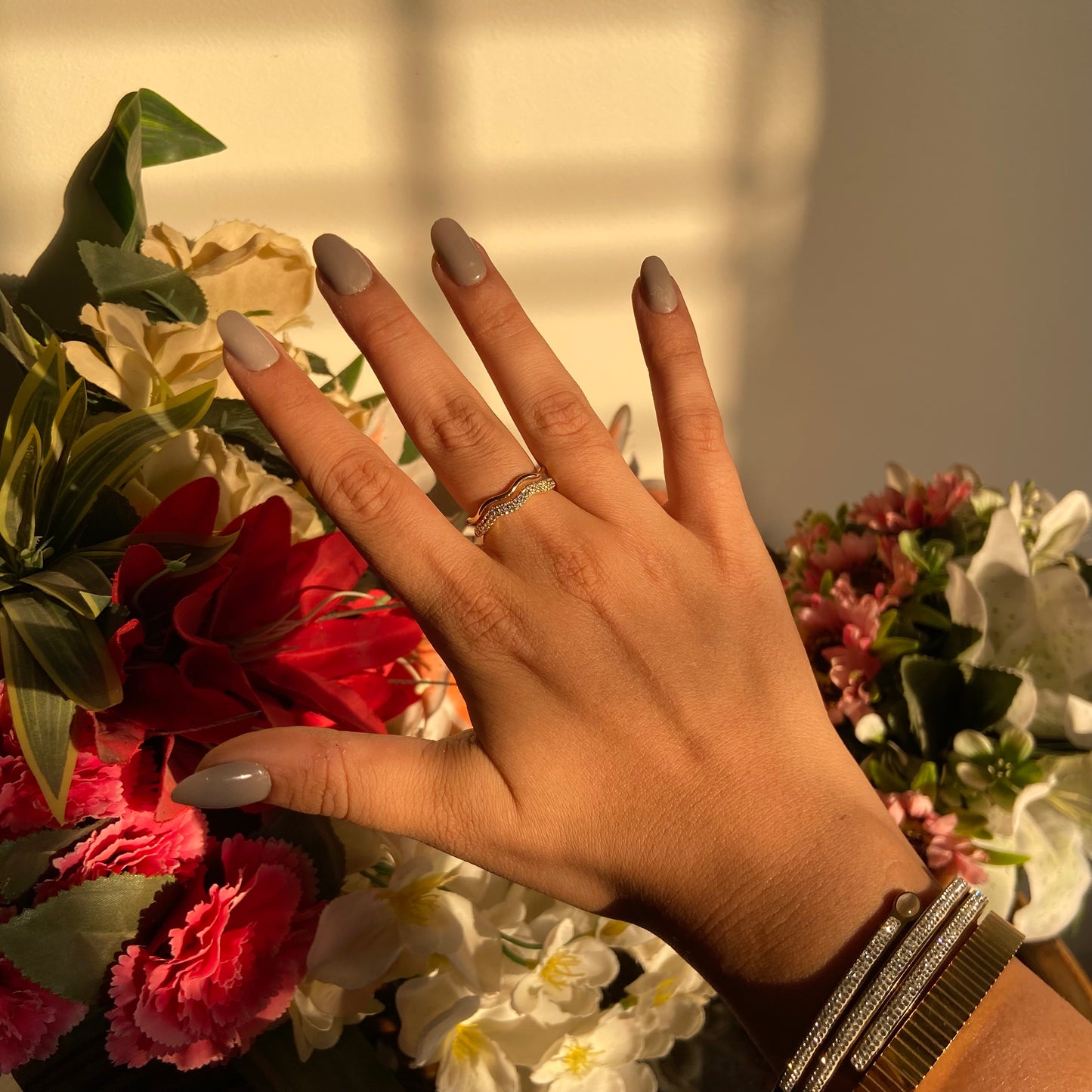 Zigzag Studded Ring - For Women