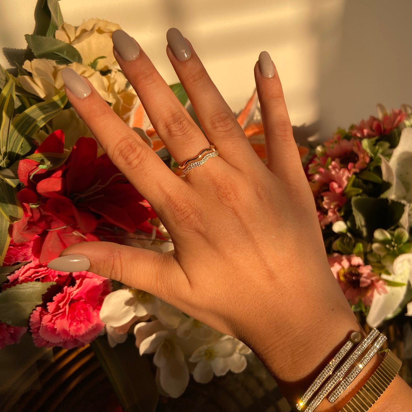 Zigzag Studded Ring - For Women