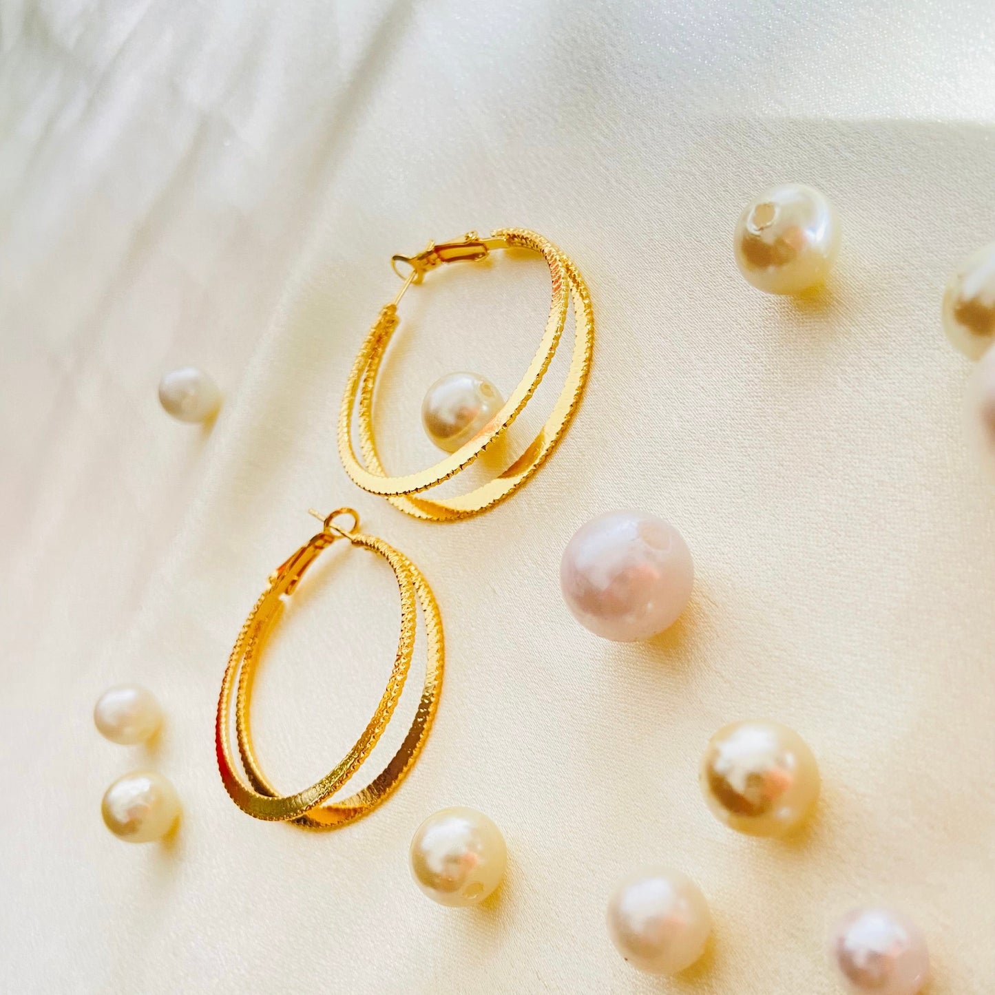 Glittery Double Layer Hoops (Stainless Steel)