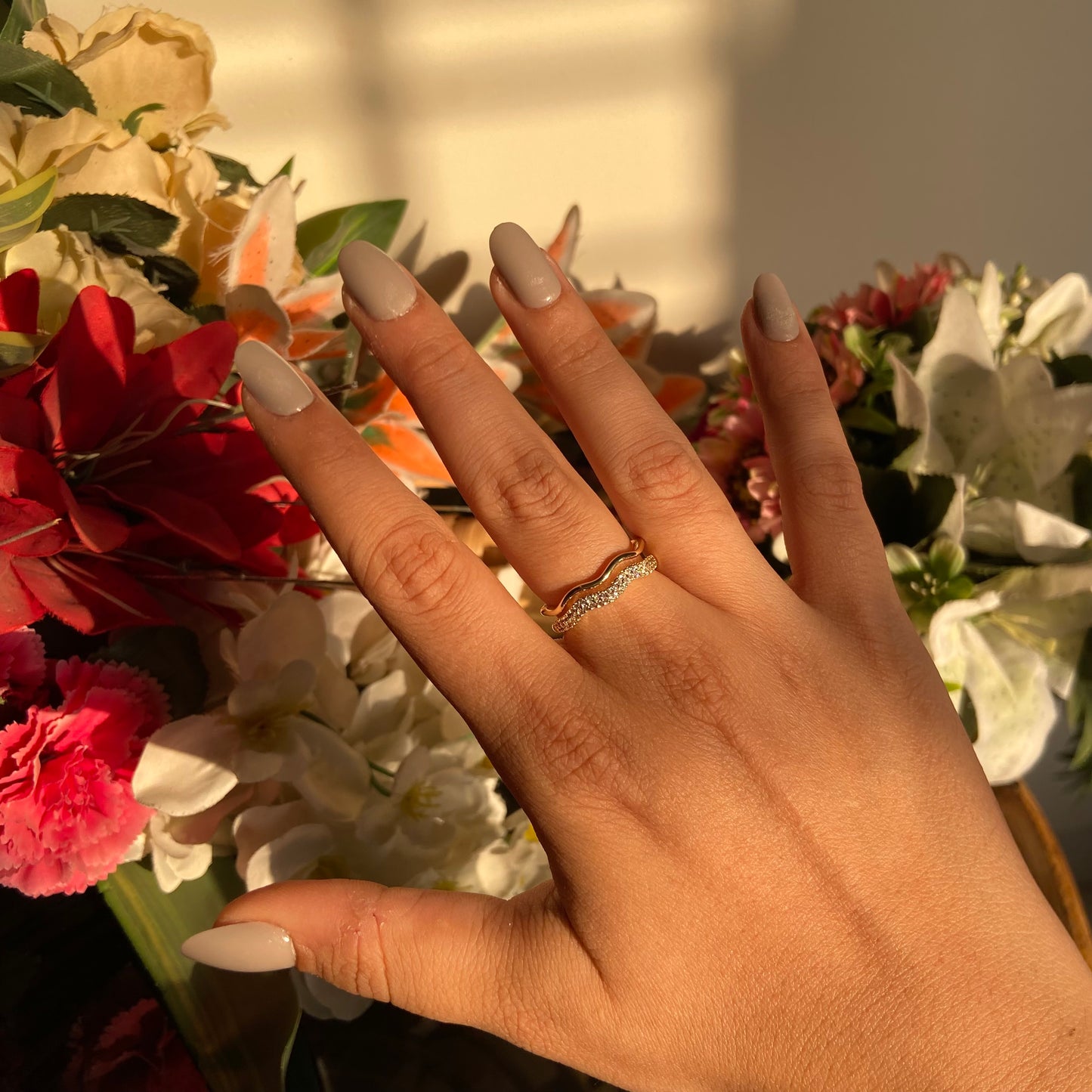 Zigzag Studded Ring - For Women