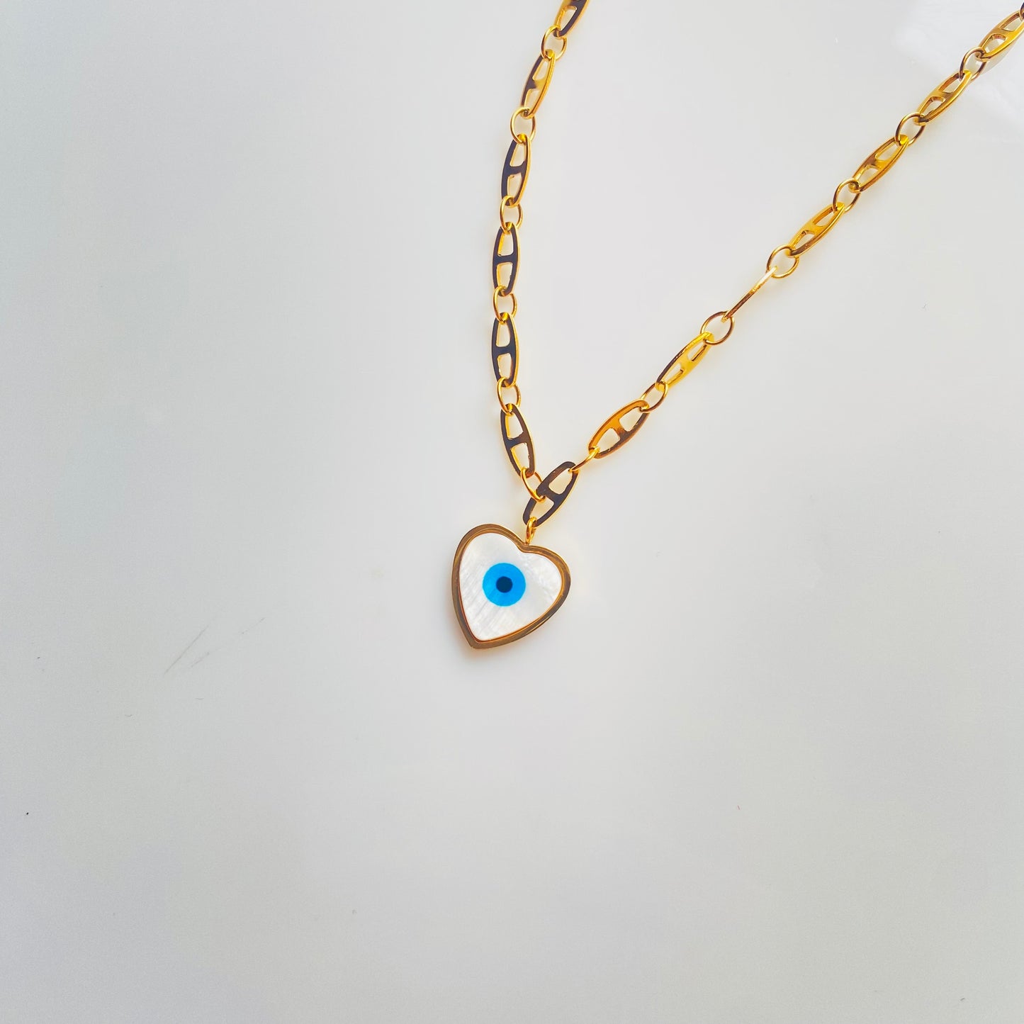 Evil Eye Heart Necklace - For Women