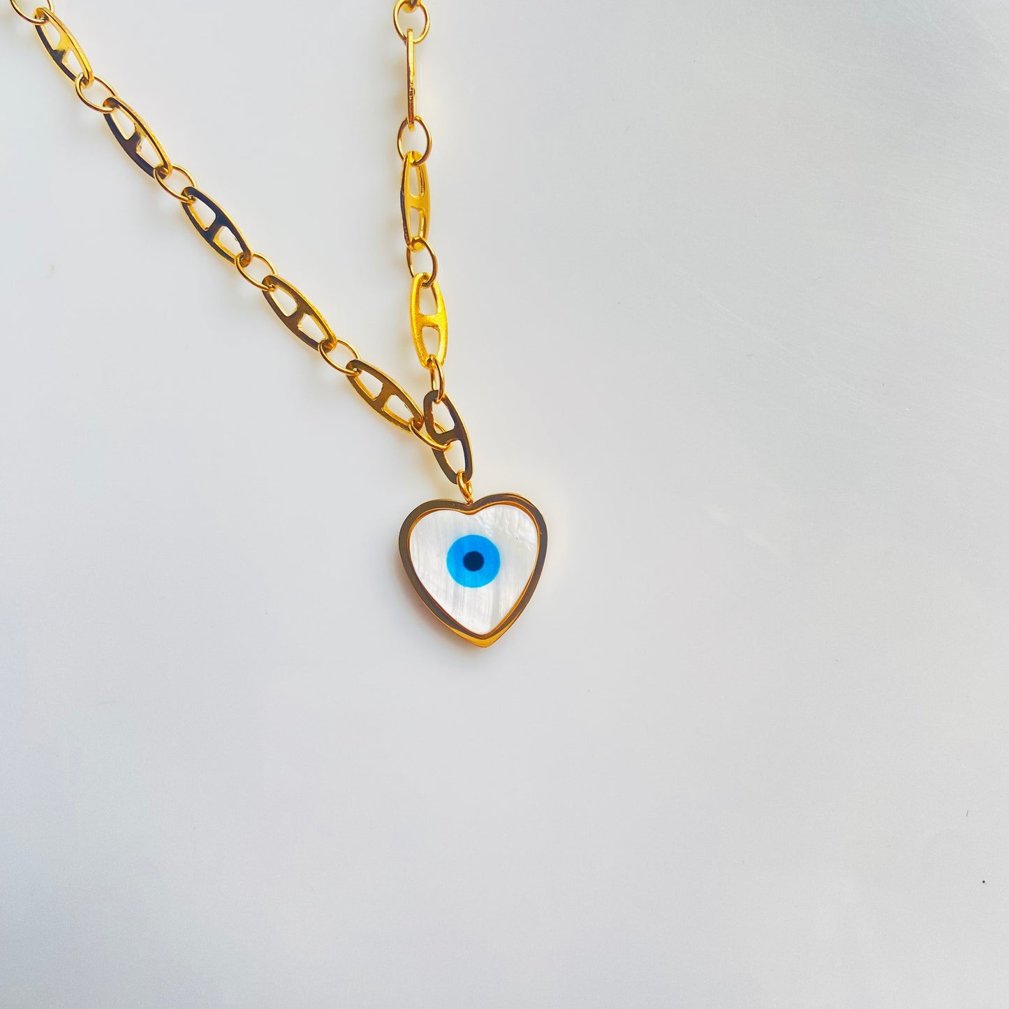 Evil Eye Heart Necklace - For Women